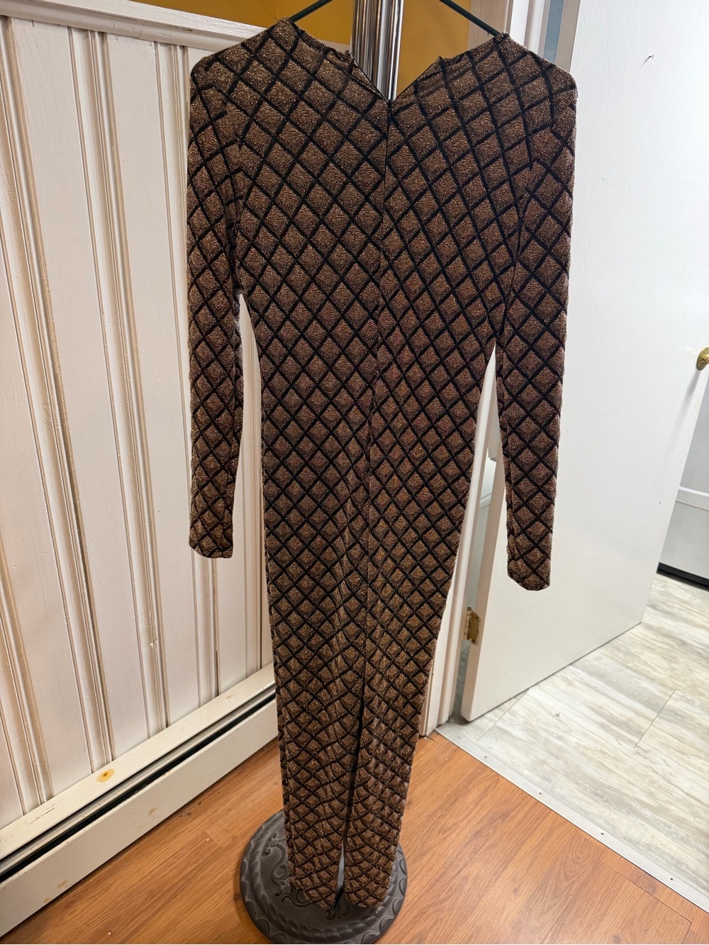 Fashion Nova Metallic Brown Knit Top